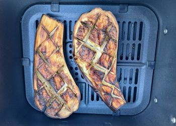Cuisson aubergine pour Caviar d’aubergine à l’airfryer
