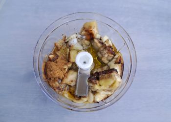 Mixage aubergine pour Caviar d’aubergine à l’airfryer