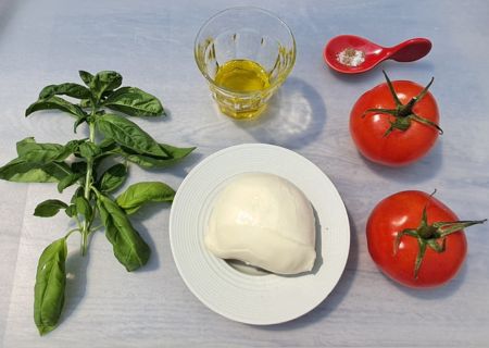 ingrédients Verrines Tomate, Mozzarella et basilic